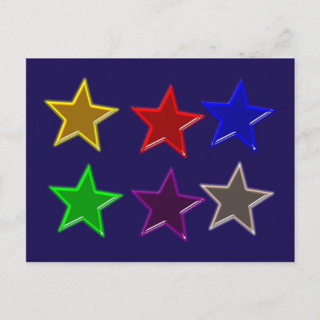 Colorful star buttons postcard (Front)