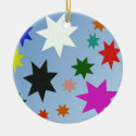colorful star ceramic ornament