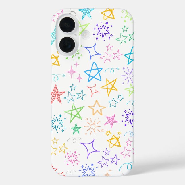 Colorful Star Doodle iPhone Case (Back)