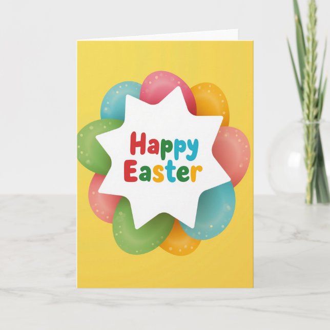 Colorful Star Easter Card (Front)