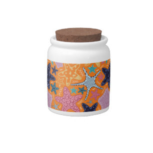 Colorful Star fishes Candy Jar