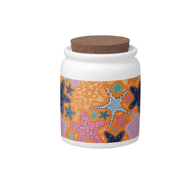Colorful Star fishes Candy Jar (Front)