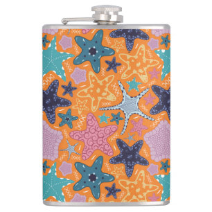 Colorful Star fishes  Flask