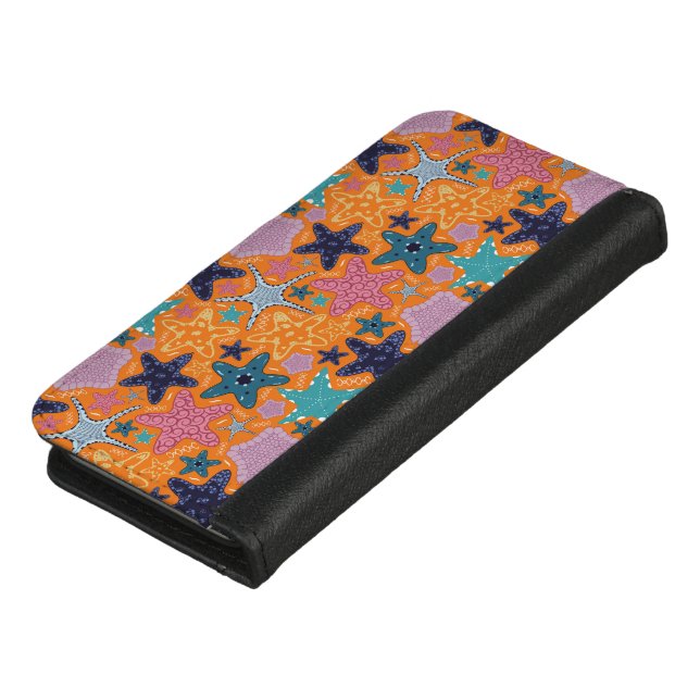 Colorful Star fishes iPhone Wallet Case (Top)