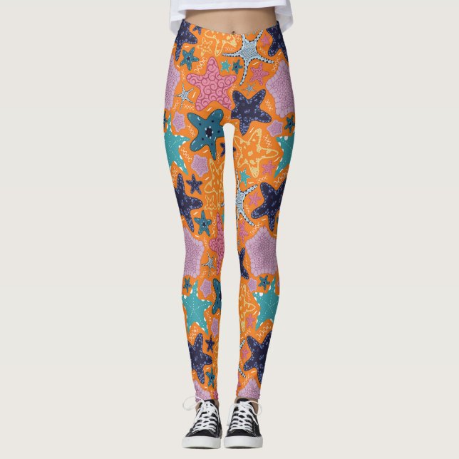 Colorful Star fishes Leggings (Front)
