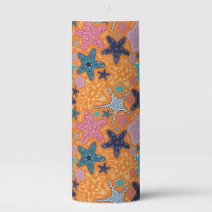 Colorful Star fishes  Pillar Candle