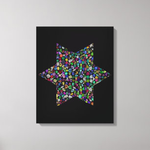 Colorful Star of David Canvas Print