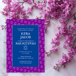 Colorful Star of David Custom Bat Bar Mitzvah  Invitation<br><div class="desc">Perfect card to announce a bar mitzvah, bat mitzvah or other Jewish celebration! Hand made art for you! FULLY CUSTOMIZABLE! Edit the colors! Click on “Personalize” above to edit the text. Click "edit using design tool" to adjust the fonts, colors and placements and to delete the back side design if...</div>