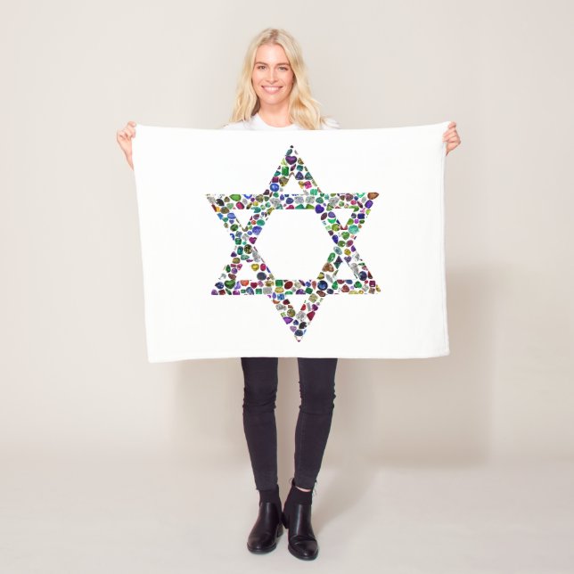 Colorful Star of David Fleece Blanket (In Situ)