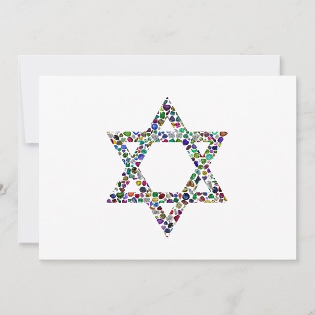 Colorful Star of David Invitation (Front)