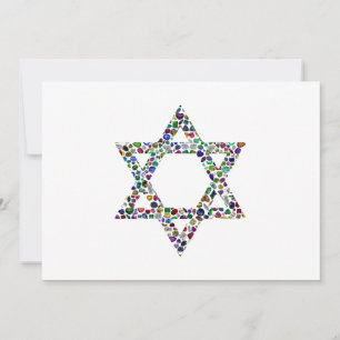 Colorful Star of David Invitation