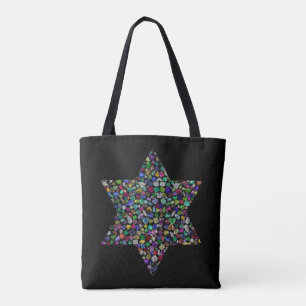 Colorful Star of David Tote Bag