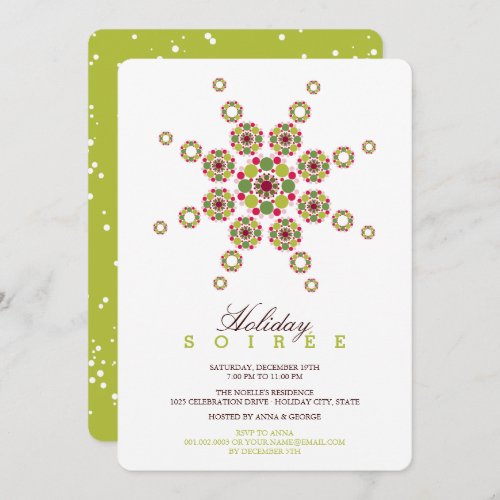Colorful Star Ornament Modern Holiday Party Invite
