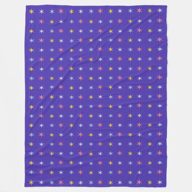 Colorful Star Pattern Fleece Blanket (Front)