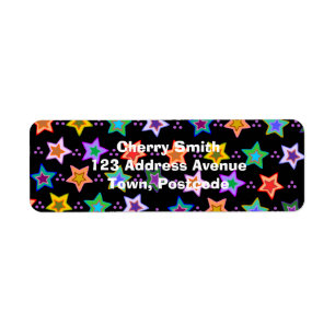 Colorful star pattern label