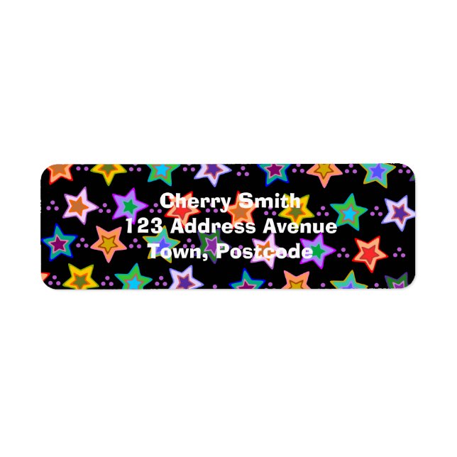 Colorful star pattern label (Front)