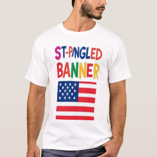 Colorful Star-Spangled Banner USA Flag T-Shirt