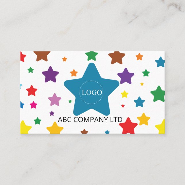 Colorful Star Unique Educational Business Card (Front)
