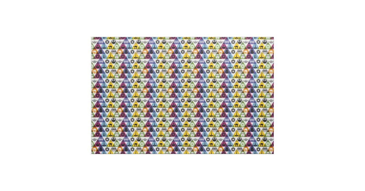 Colorful Star Wars Geometric Pattern Fabric | Zazzle