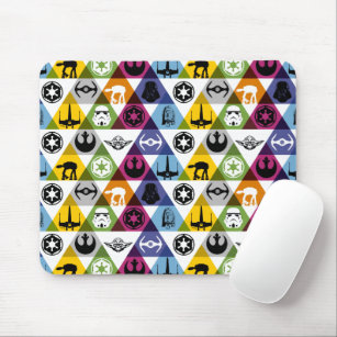 Colorful Star Wars Geometric Pattern Mouse Pad