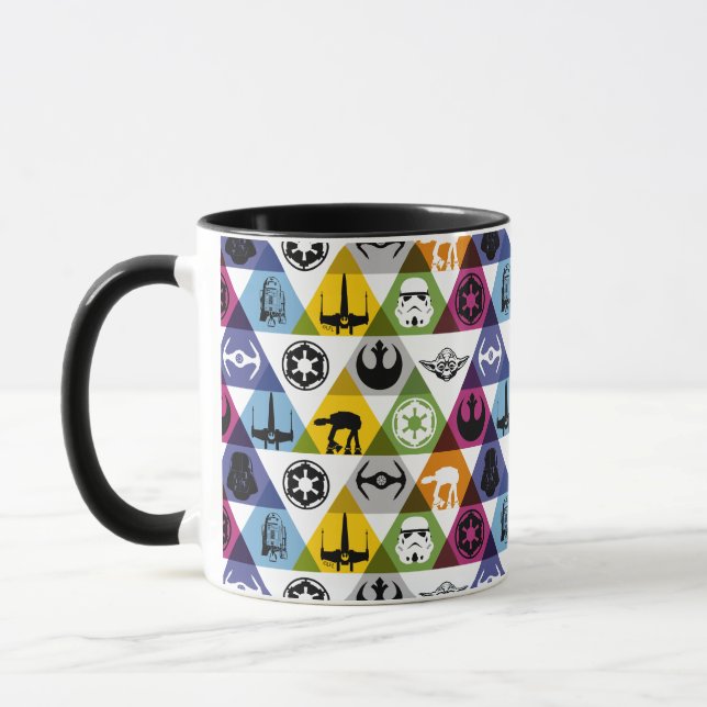 Colorful Star Wars Geometric Pattern Mug (Left)