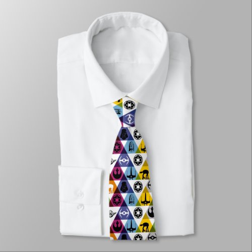 Colorful Star Wars Geometric Pattern Neck Tie