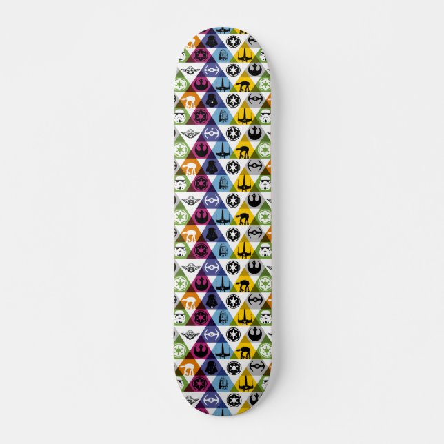 Colorful Star Wars Geometric Pattern Skateboard (Front)
