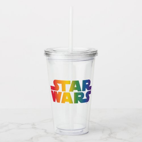 Colorful Star Wars Rainbow Logo Acrylic Tumbler