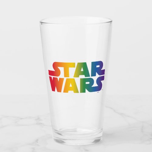 Colorful Star Wars Rainbow Logo Glass