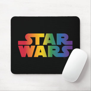 Colorful Star Wars Rainbow Logo Mouse Pad
