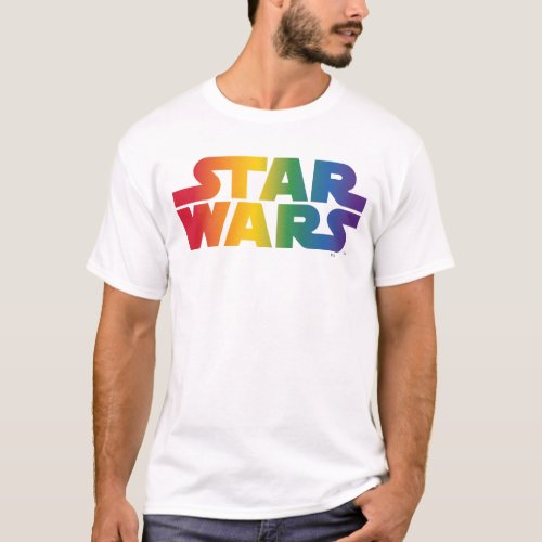 Colorful Star Wars Rainbow Logo T_Shirt