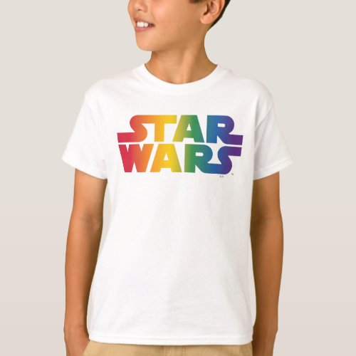 Colorful Star Wars Rainbow Logo T_Shirt