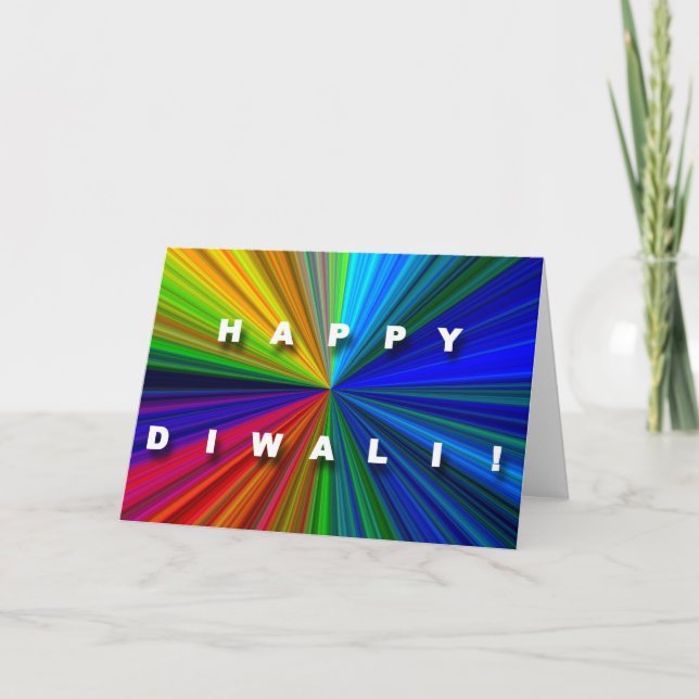 Colorful Starburst Diwali Card (Front)