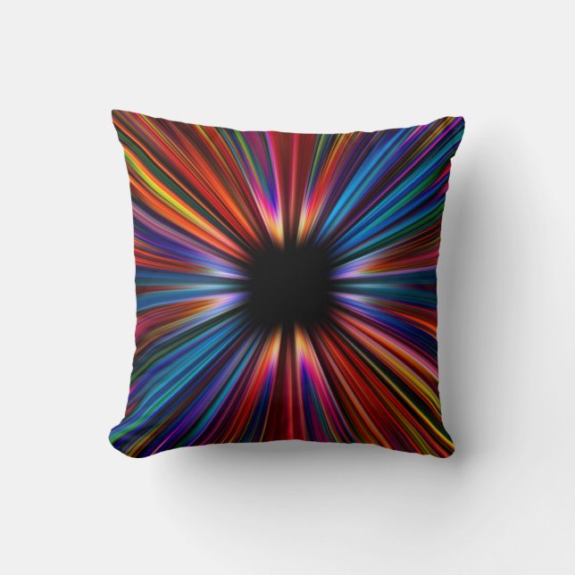 Colorful starburst explosion throw pillow (Front)