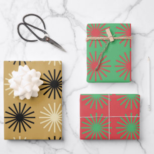 Colorful Starburst Pattern Wrapping Paper Sheets