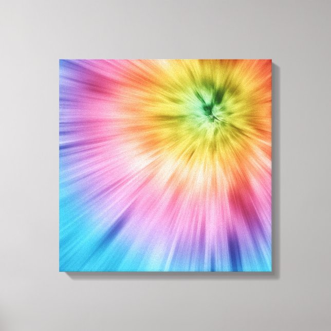Colorful Starburst Tie Dye Canvas Print (Front)