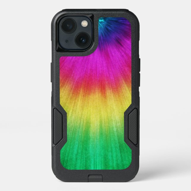 Colorful Starburst Tie Dye Otterbox iPhone Case (Back)