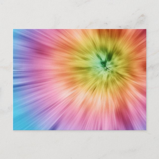 Colorful Starburst Tie Dye Postcard (Front)