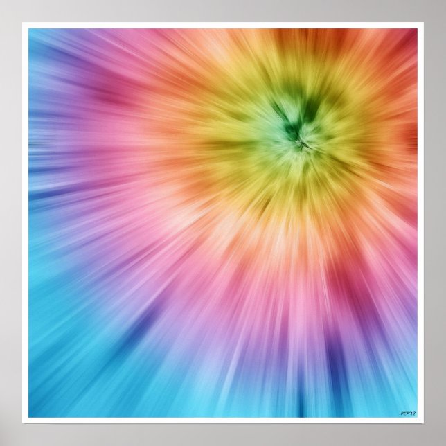 Colorful Starburst Tie Dye Poster (Front)