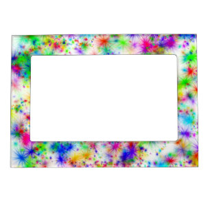 colorful starbursts magnetic photo frame