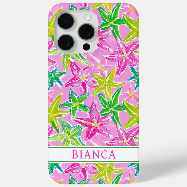 Colorful Starfish Monogrammed Case-Mate iPhone Case (Back)