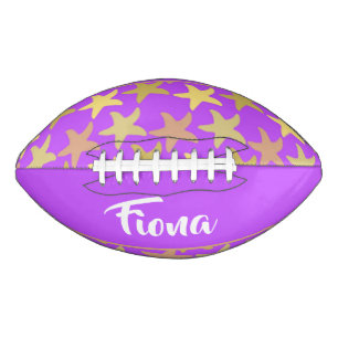 Colorful starfish on purple football