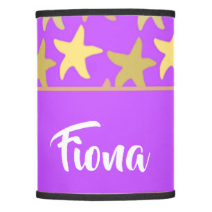 Colorful starfish on purple lamp shade