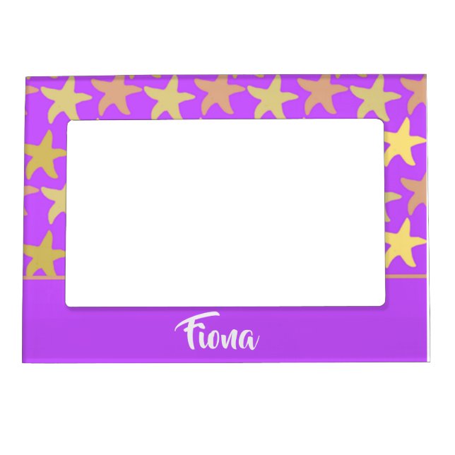 Colorful starfish on purple magnetic frame (Front)