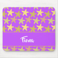 Colorful starfish on purple mouse pad