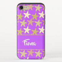 Colorful starfish on purple iPhone 8/7 slider case