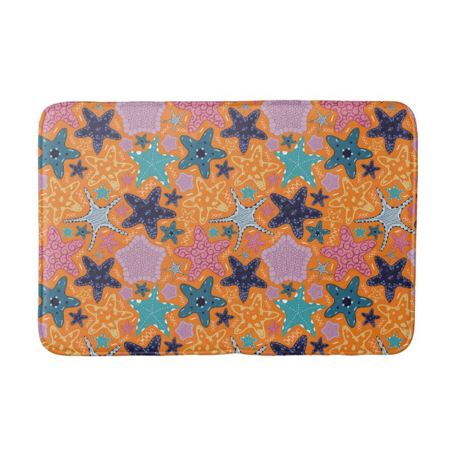  Colorful Starfishes Bath Mat (Front)