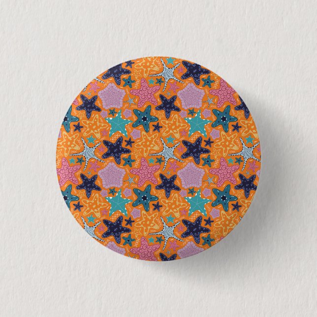 Colorful Starfishes Button (Front)