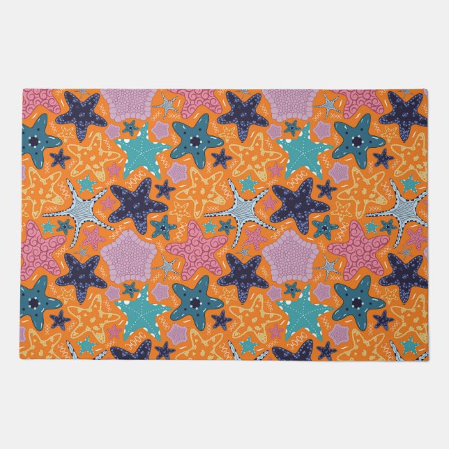  Colorful Starfishes Doormat (Front)
