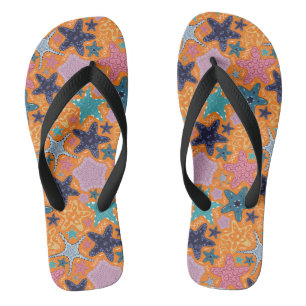 Colorful Starfishes Flip Flops